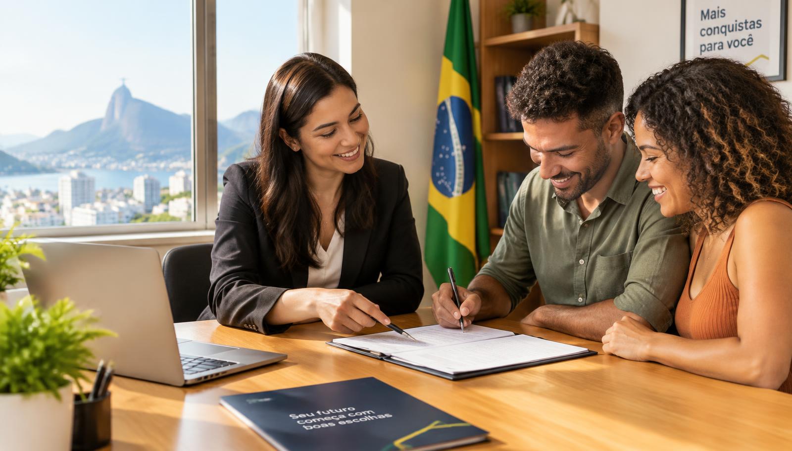 Especialista explicando o contrato